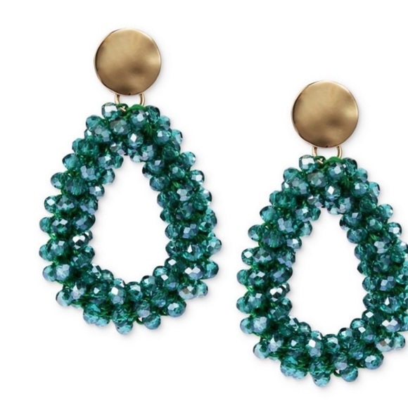 Style & Co. Jewelry - Style & Co. Gold and Green Beaded Earrings. NWT